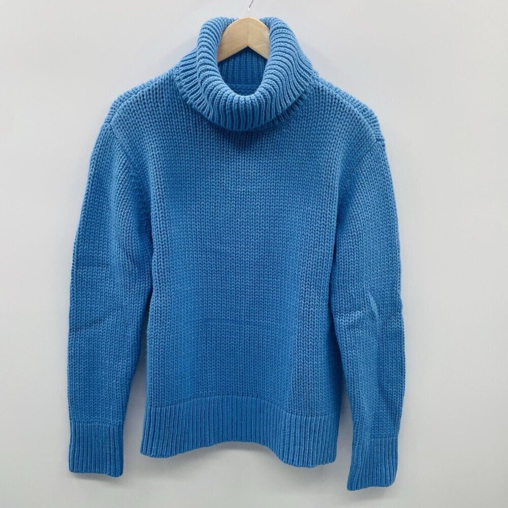 Aeropostale Womens Size XL Chunky 90s Heavy Knit Turtleneck‎ Sweater in Blue